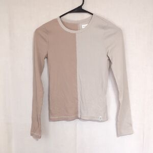 abercrombie kids Split Tan Beige Long Sleeve Thermal Shirt Size 11/12